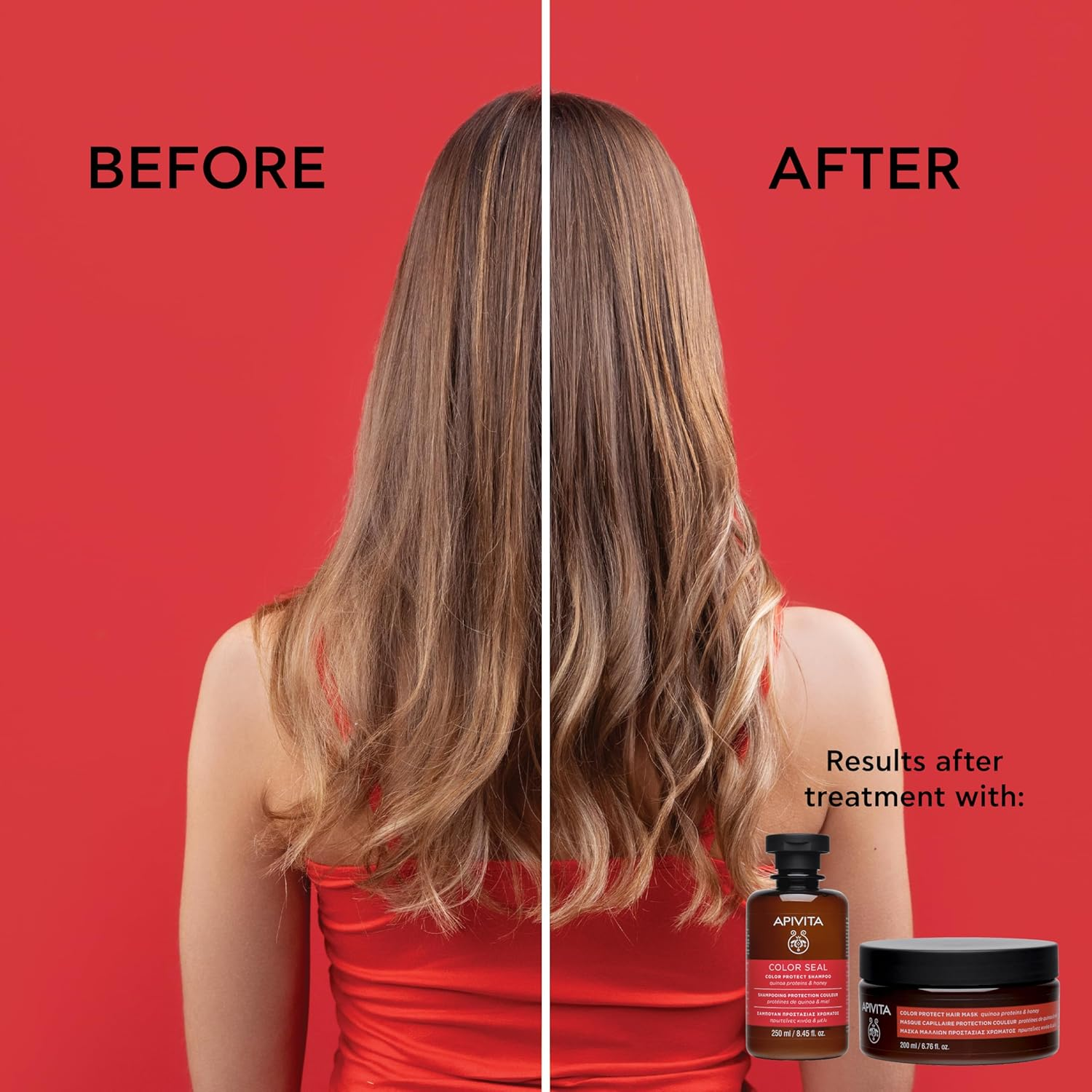 APIVITA Color Seal Color Protect Shampoo Moisturizes, Enhances and Maintains Colour with Quinoa Proteins and Honey Silicone Free 250Ml