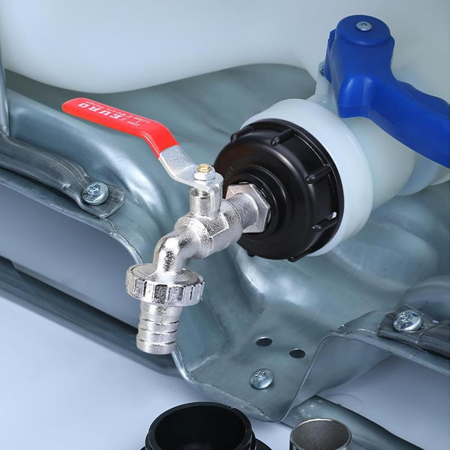 AGDGV IBC Tank Adapter S60X6 to 1/2" Alloy Connector - Leakproof Replacement Valve Fitting Parts for 1000L Water Storage Tanks, Durable Garden Hose Adapter with Sealing Tape