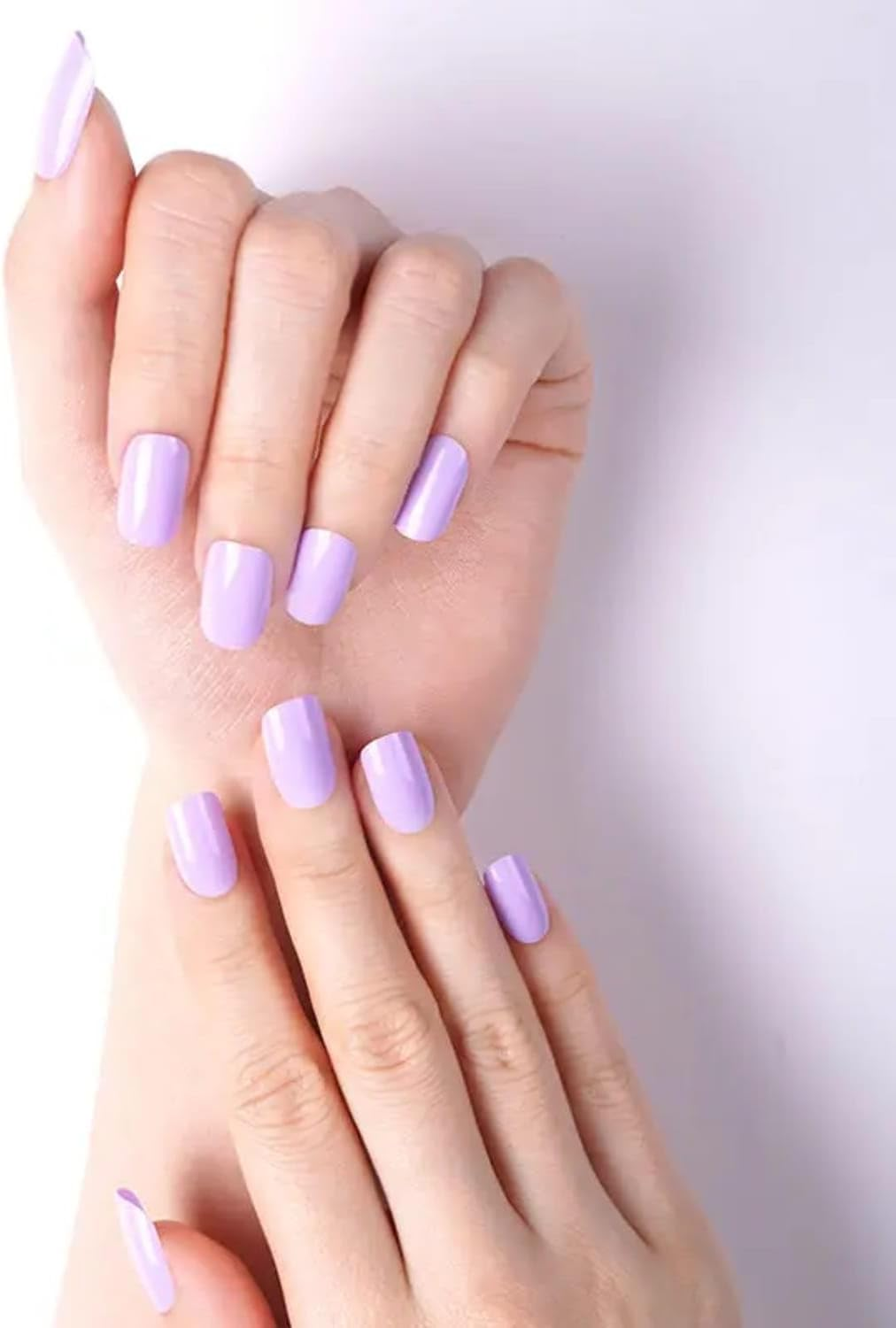 NKA Semi Cured Gel Nail Polish Strips -16 Extra Long Double Ended Nail Wraps Stickers -UV Lamp Curing Gel Nail Strip-Lavender image number 4