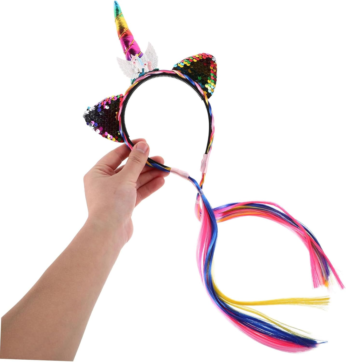 BESPORTBLE Unicorn Wig Headband for Girls Cute Cartoon Hair Accessories for Birthday Unicorn Decorations and Halloween Easy to Wear for Toddlers and Little Girls image number 4