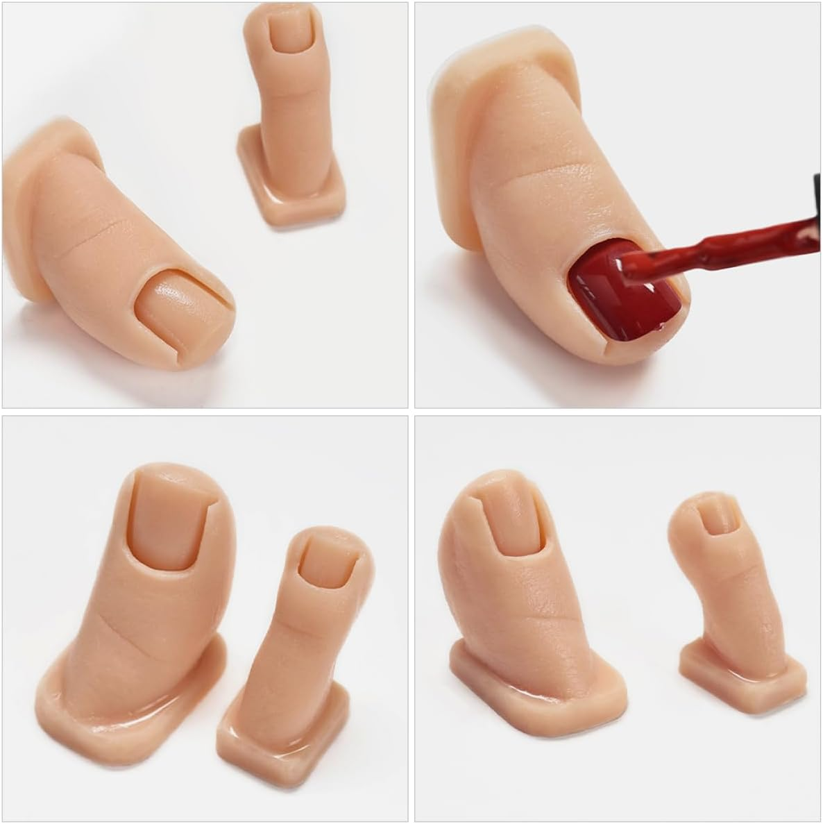 Mikinona 2Pcs Nail Tips Toe Nail Art Practice Realistic Silicone Toe Mannequin Hands for Acrylic Art Training image number 6