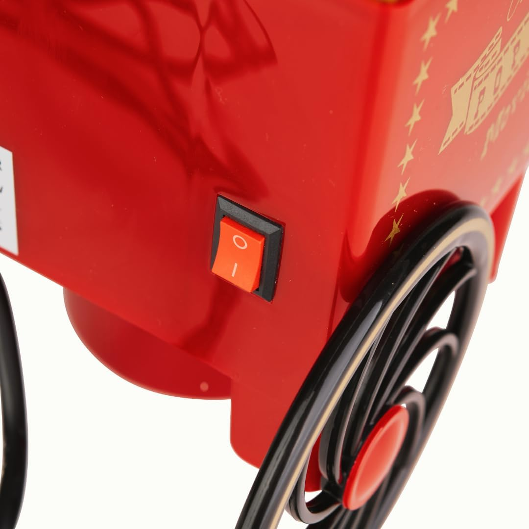 NK Retro Popcorn Maker 1,200 W Hot Air - Popcorn Maker without Oil, 0.3 L Small and Compact, Quick Preparation in 2 Minutes for Home, Vintage Design (Red) image number 6