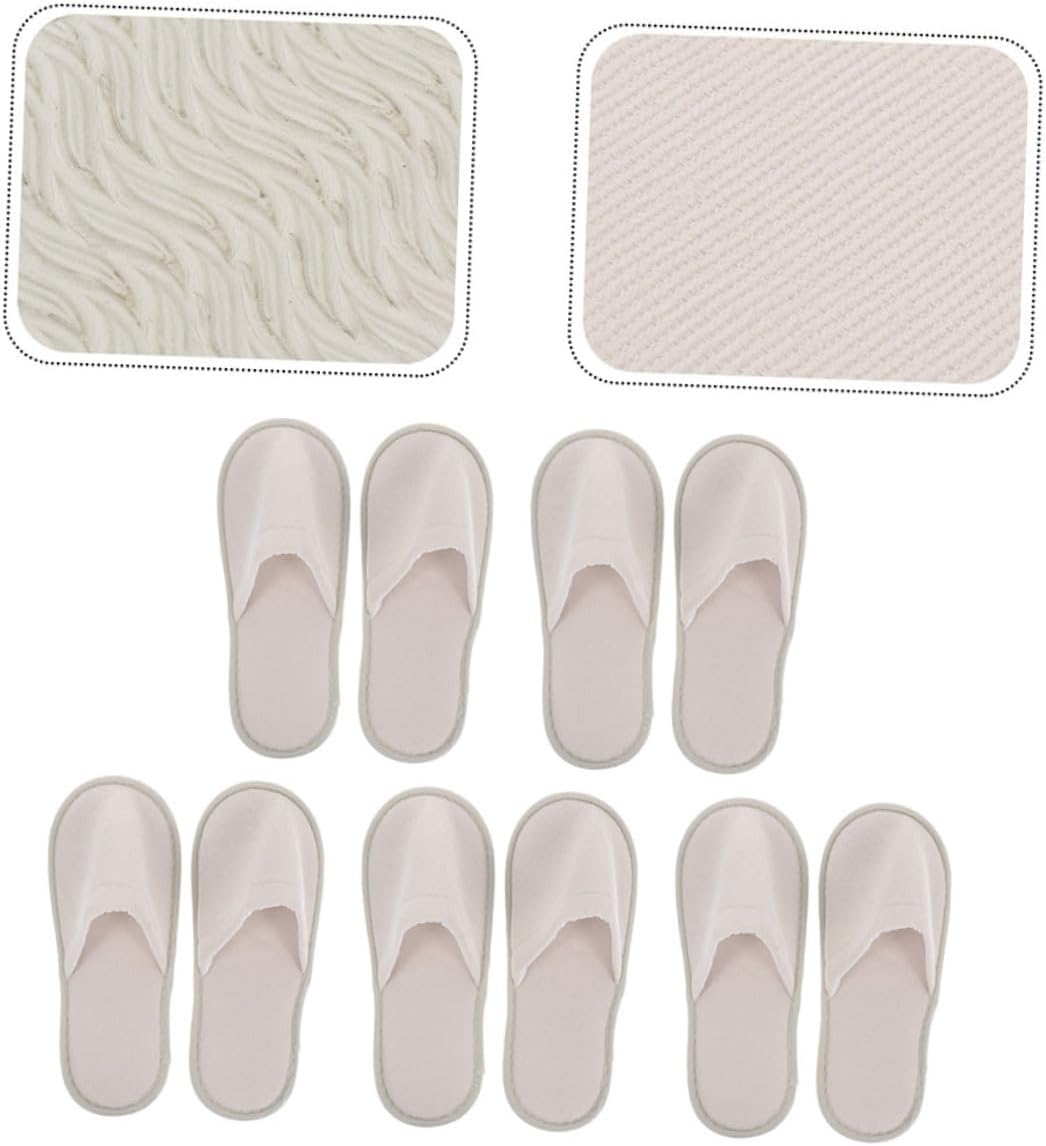 FOYTOKI Pack Anti-Slip Linen Guest Slippers Disposable Indoor Travel One-Off Comfort for Hotel Home image number 2