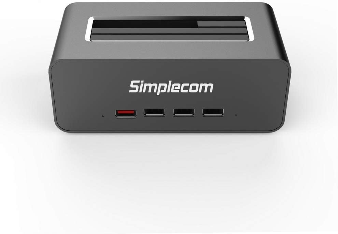 Simplecom SD351 USB 3.0 to SATA Aluminium Docking Station with 3-Port Hub and 1 Port 2.1A USB Charger image number 2