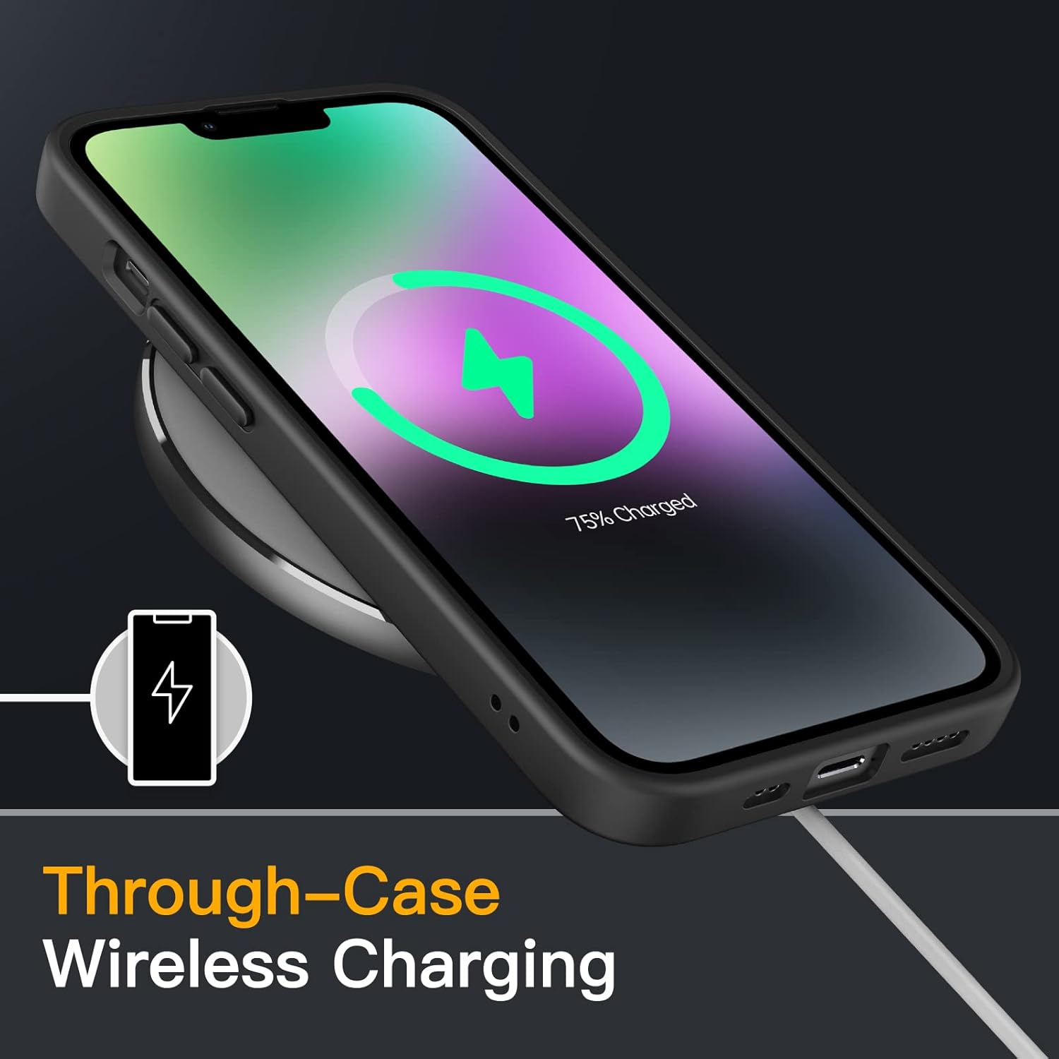 Jetech Matte Case for Iphone 14 6.1-Inch, Shockproof Military Grade Drop Protection, Frosted Translucent Back Phone Cover, Anti-Fingerprint (Black) - Light Purple image number 6