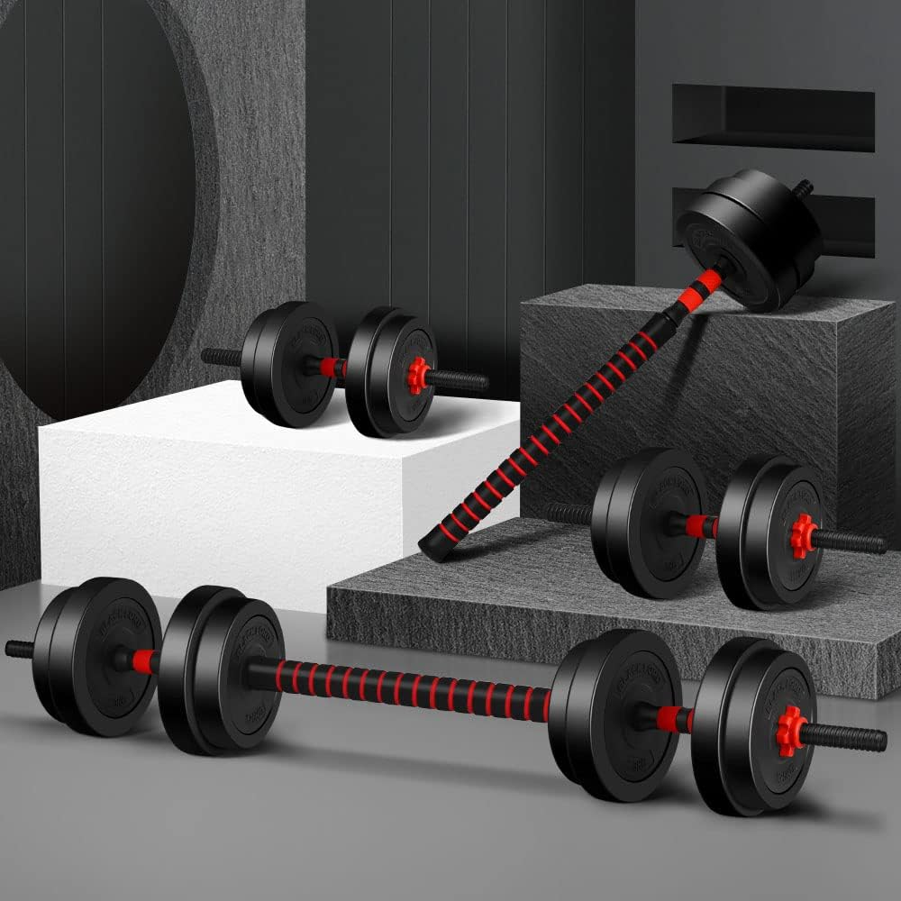 BLACK LORD 20KG Dumbbell Barbell Set 4-In-1 Standard Weight Plates with Connecting Rod Exercise & Fitness Equipment for Home Gym Body Workouts Strength Training image number 2