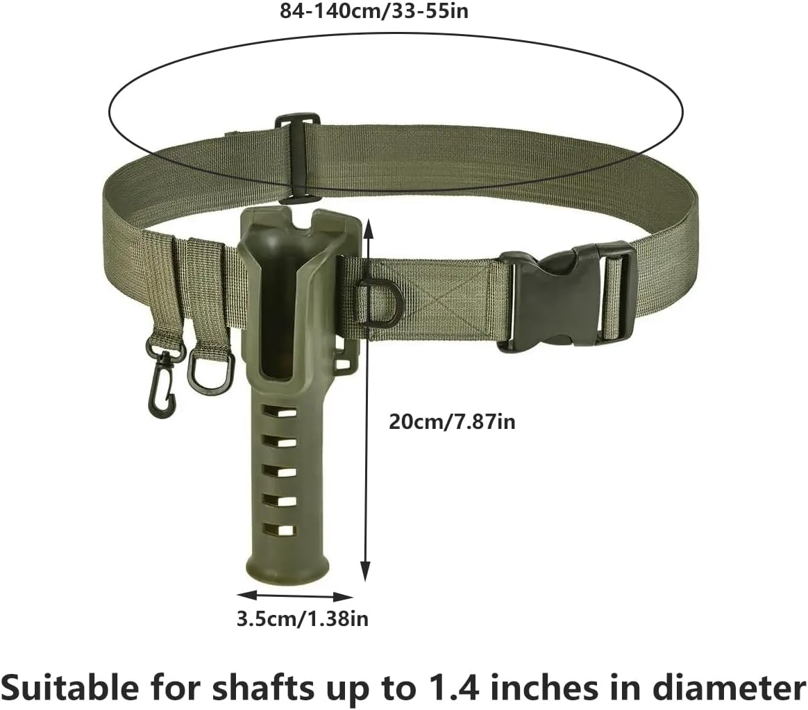 AIMALL Adjustable Fishing Rod Holder Belt - Portable Luya Waist Holder with Secure Locking Mechanism, Fits Rods up to 1.4 Inches Diameter, Durable Outdoor Gear for Anglers image number 2