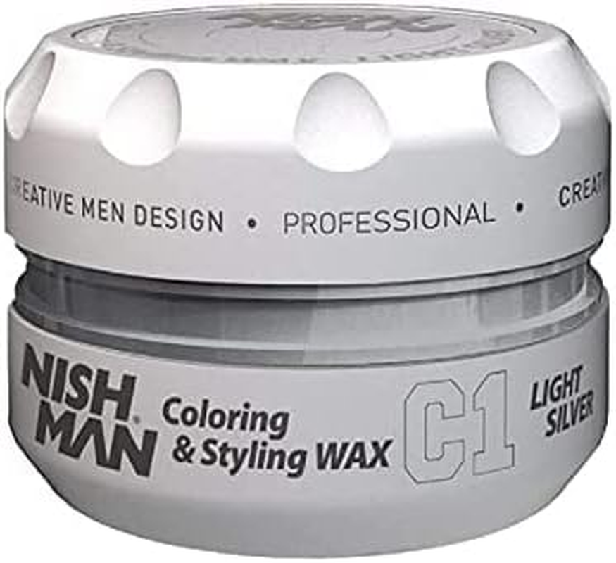 Nishman Hair Styling Series (C1 Coloring Colour Hair Styling Wax - Light Silver, 100Ml) image number 2