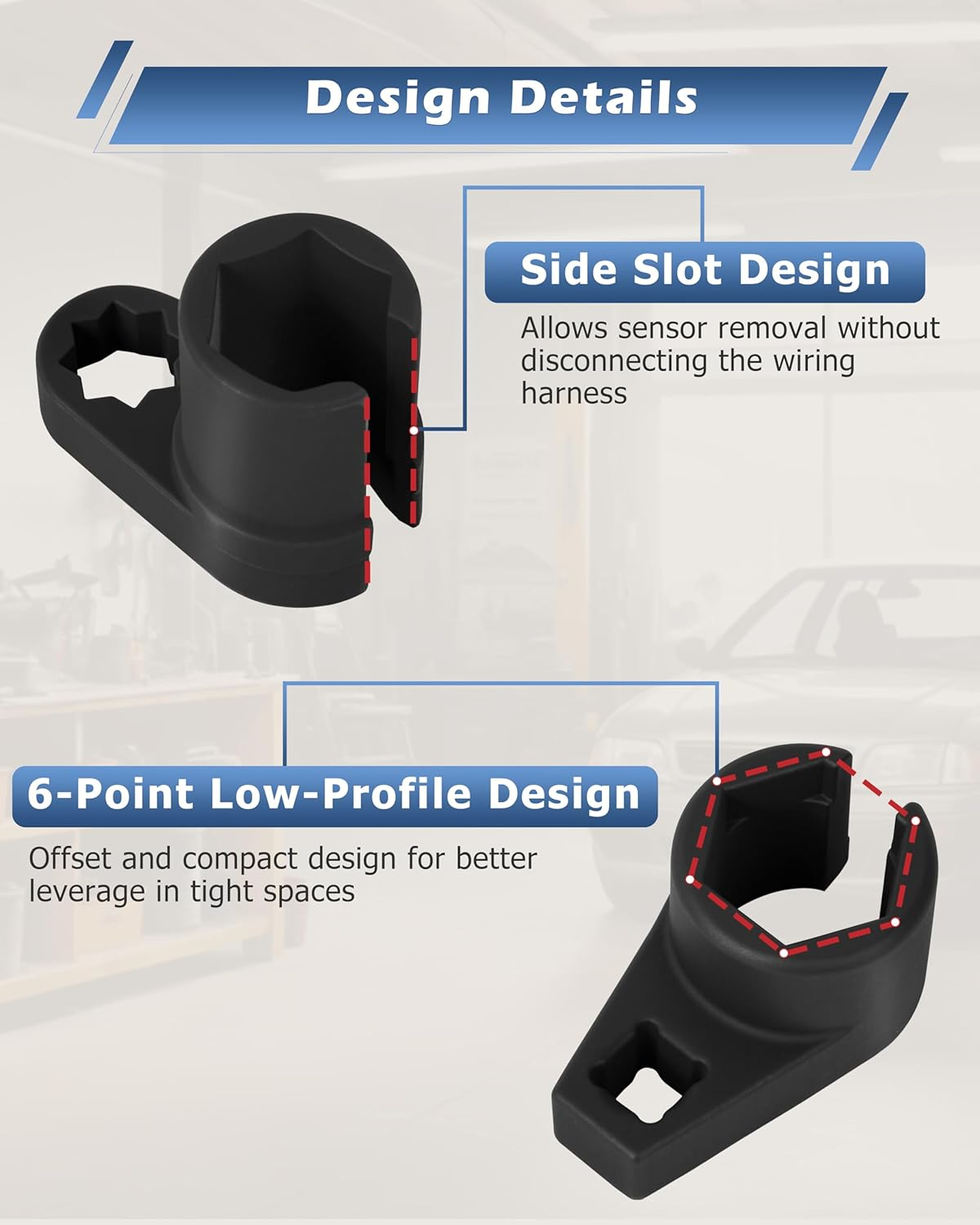DA YUAN 5-Pieces Oxygen Sensor Socket Wrench and Thread Chaser Set image number 2