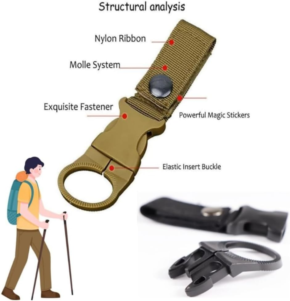 Goxfaca 8PCS Hanging Bottle Buckle Clip,Portable Mineral Water Bottle Ring Holder Outdoor Portable Water Bottle Ring Holder for Outdoor Camping Hiking Traveling image number 2