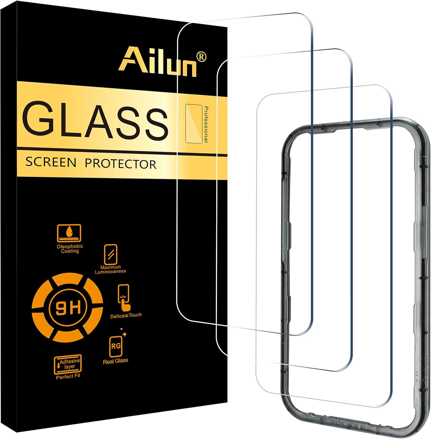 Ailun 3 Pack Screen Protector for Iphone 17 Pro [6.3 Inch] with Installation Frame, Tempered Glass,Sensor Protection, Dynamic Island Compatible, Case Friendly image number 4