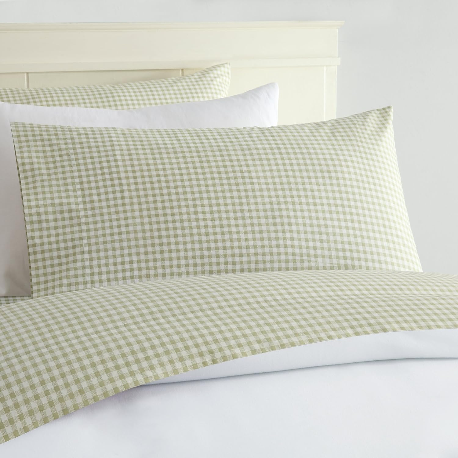 Gingham Sheet Set (Twin, Green) image number 3