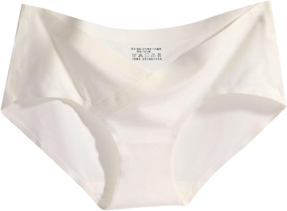 Seamless Low Waist Ice Silk Maternity Panties for Pregnant Women Comfortable XXL Underwear White Ideal Maternity Underwear for Everyday Wear