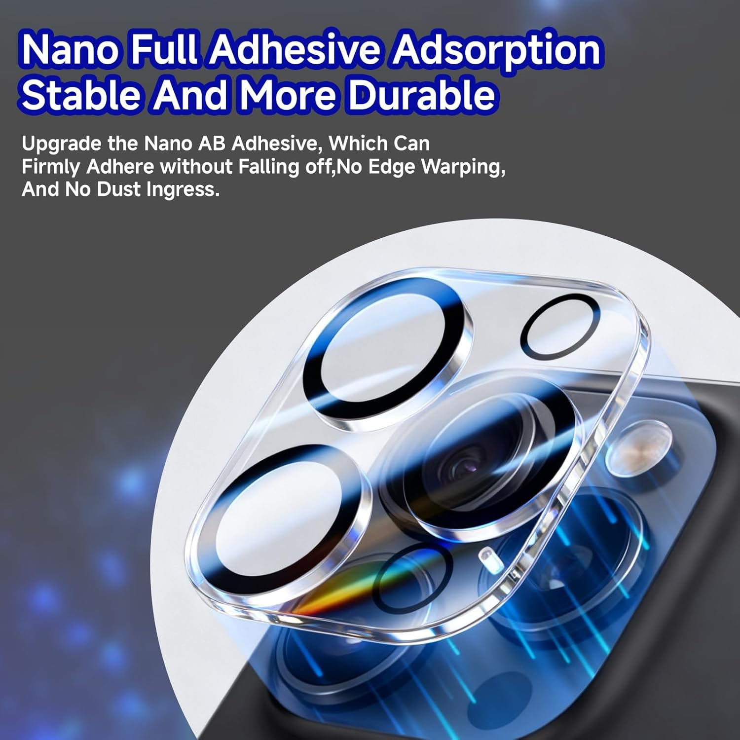 Teccfly 3-Pack Iphone 16 Pro/Iphone 16 Pro Max Camera Lens Protector, 9H Tempered Glass, Case Friendly,Night Circle,No-Bubble HD Clarity,Full Cover (Iphone 16 Pro/Iphone 16 Pro Max) image number 3