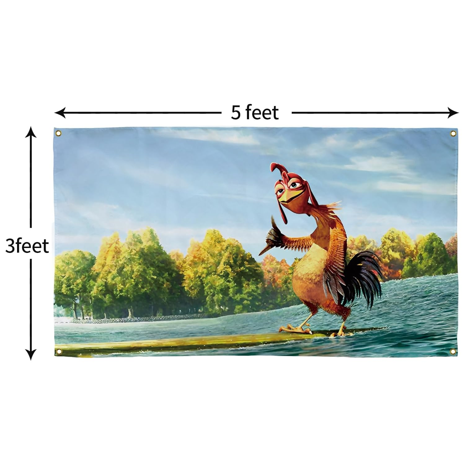 Gerrit Chicken Joe Flag 3X5 Ft Double Sided Printing Hd Patterns Flags for Bedroom Xavier Wulf Tapestry Funny Flags Banner Man Cave University Dormitory Family 100% Polyester, Black