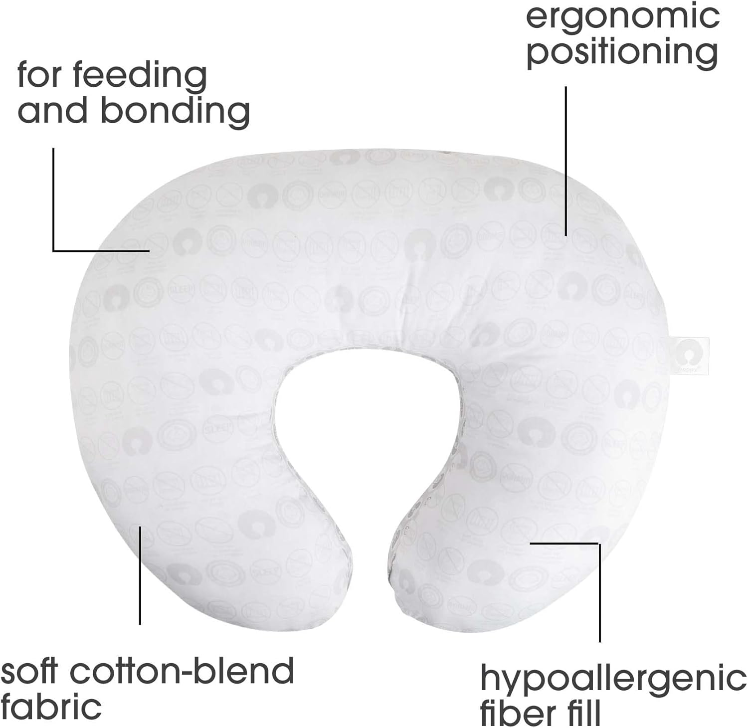 Boppy Nursing Pillow &ndash; Bare Naked Breastfeeding and Bottle Feeding, Propping Baby, Tummy Time, Sitting Support Pillow Only