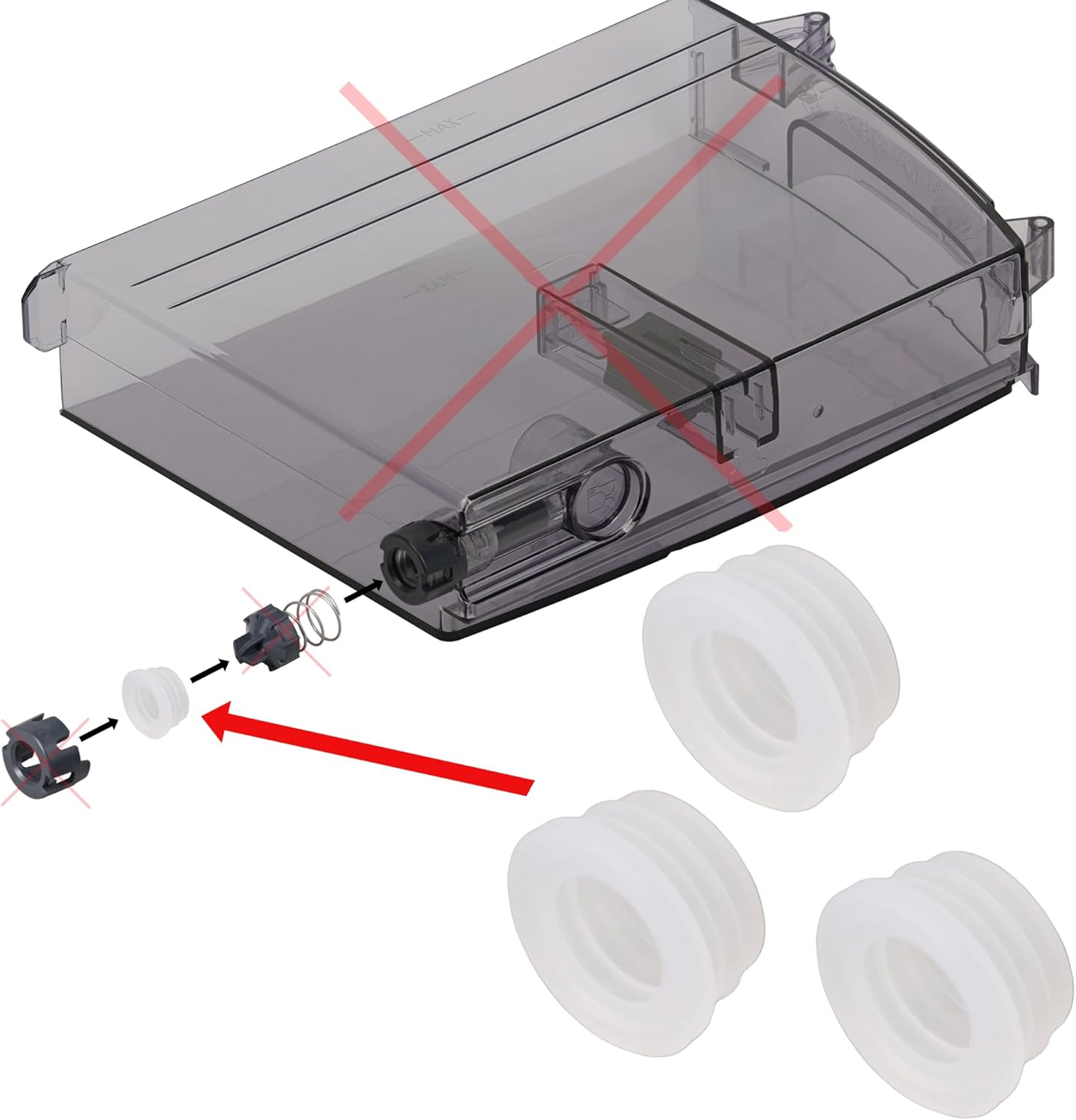 Snapworld-Kaffee 3 X Lip Seal for Delonghi ECAM & Esam Water Tank Water Container Such as 5313231691, 5313235921 image number 3
