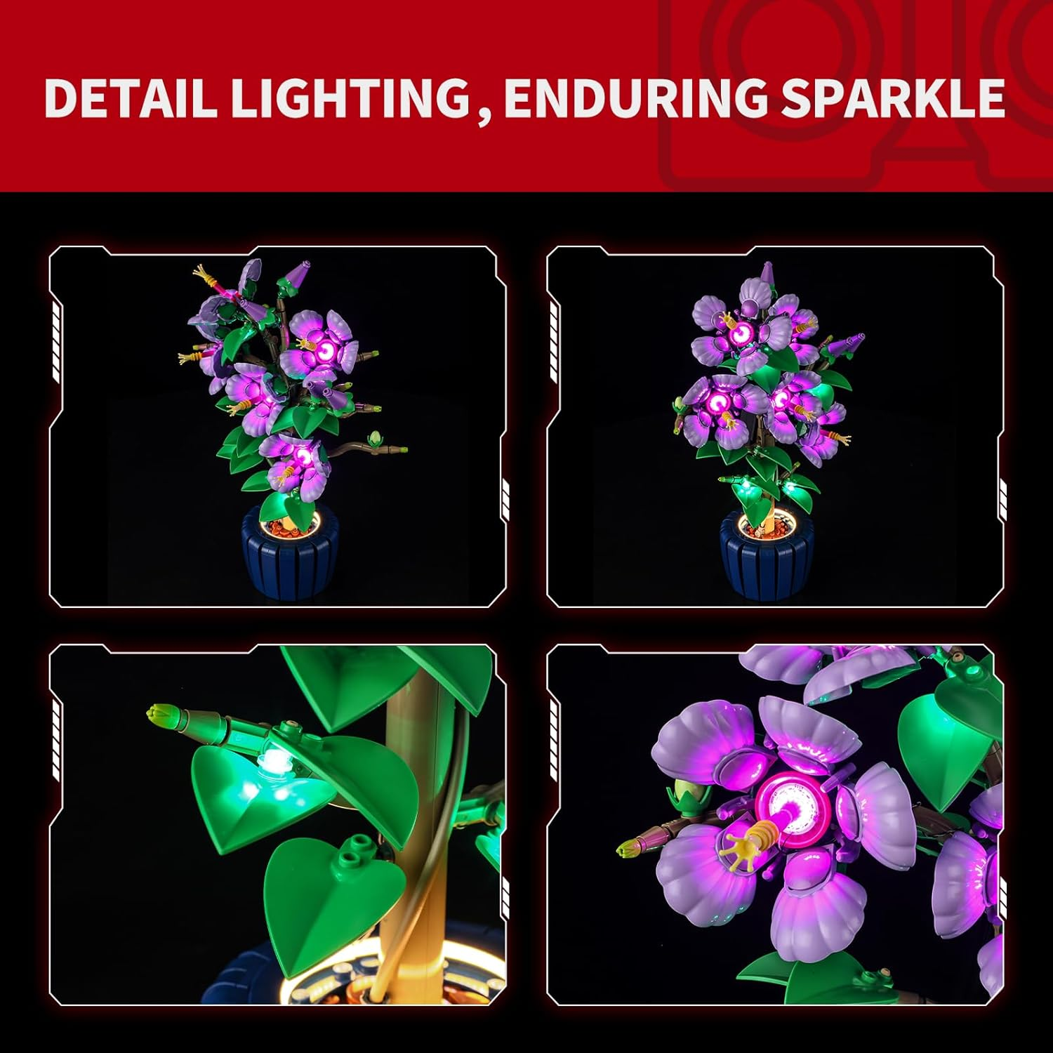 BRIKSMAX 2.0 Light Kit for -Hibiscus -Innovative Led Lighting Compatible with  the Botanical Collection 10372 - Not Included Model Set image number 3