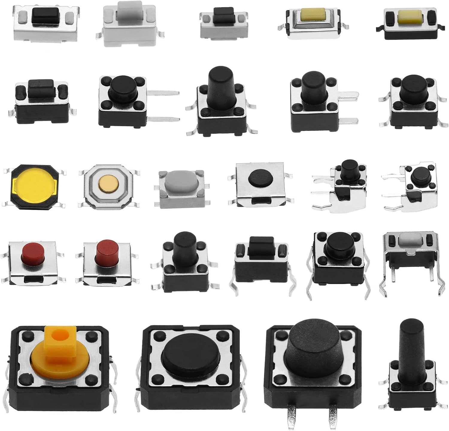 SING F LTD 260PCS Micro Momentary Tact Switch Tactile Push Button Switch Assortment Kit 26 Values 4 Pin/3 Pin/2 Pin for Television Audio Equipment Video Recorders QC-26V image number 5