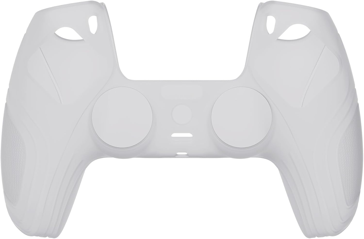 Extremerate Playvital Samurai Edition Clear White Anti-Slip Controller Silicone Skin for Ps5, Ergonomic Soft Rubber Protective Case for Ps5 Controller with Clear White Thumb Stick Caps image number 5