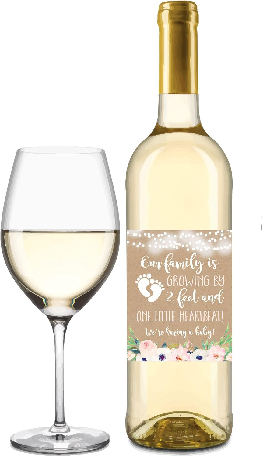 Hadley Designs - Pregnancy Announcement Gifts, Funny Wine Bottle Labels or Stickers for Parents to Grandparents, Brothers Sisters Promoted to Aunts Uncles, Surprise Best Friends - 8 Set