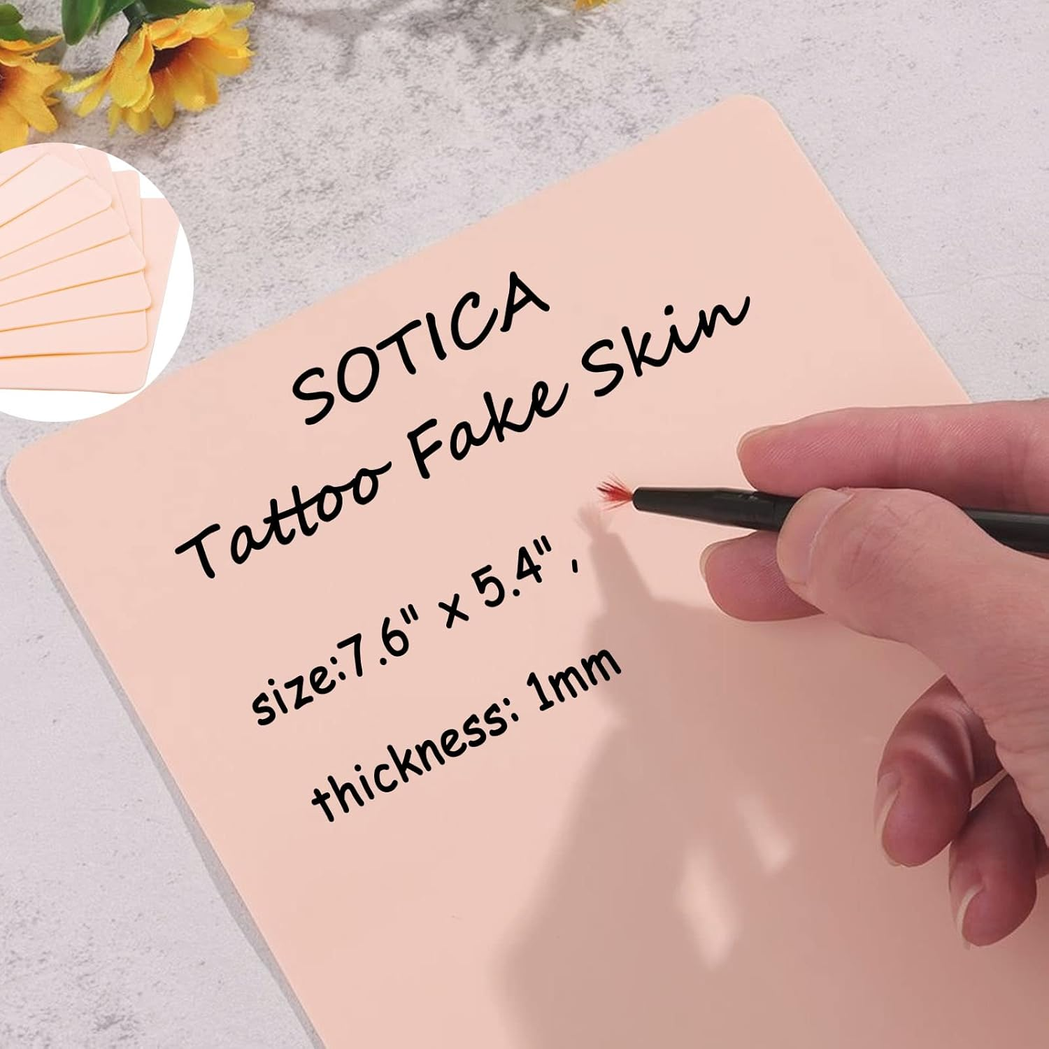 SOTICA 12PCS Double-Sided Tattoo Practice Skin - Fake Latex Skin for Eyebrows and Lip Tattoo Supplies