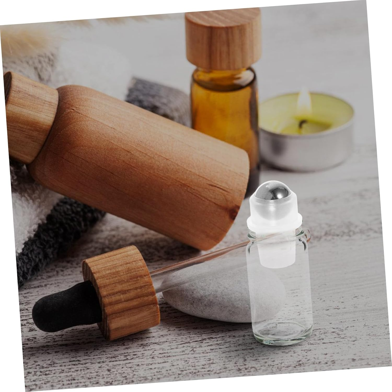 TINEASUR 20Pcs Stainless Steel Roller Ball Fitments for Inner Neck Essential Oil Bottles Leakproof Replacement Tops Smooth Dispensing and Bottle Accessories for Home Office Spa Use