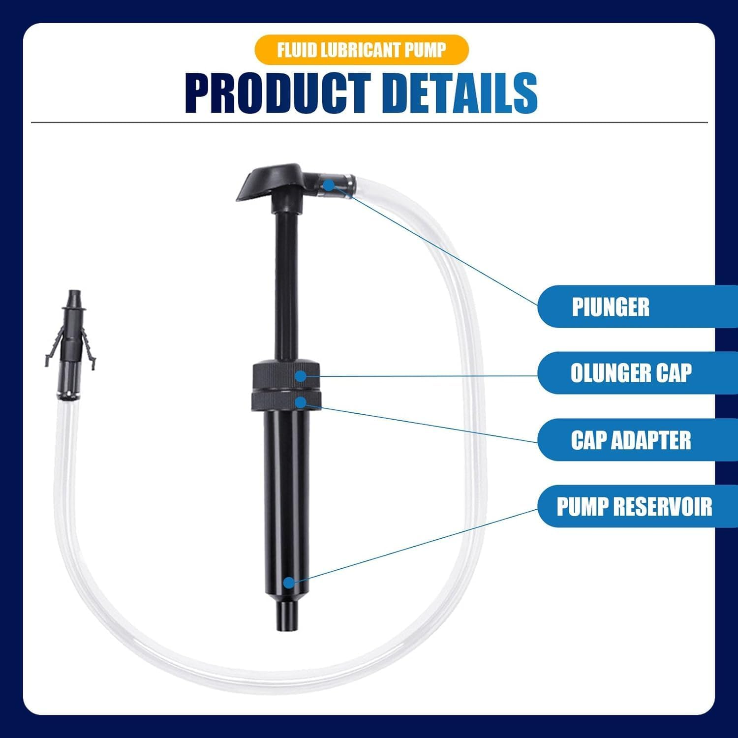 Gear Oil Pump for Gallon Bottles and Quart Bottle, 1Pc Lubricating Oil Fluid Transfer Pump, Lubricant Fluid Transfer Pump, Transmission Fluid Pump, Portable Extra Long Hose Liquid Pump Transfer Pump image number 4