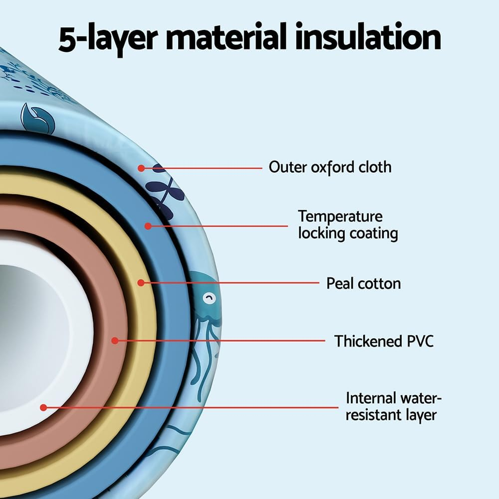 Weisshorn Foldable Bathtub PVC Spa Bucket Inflatable Cushion 132X65Cm Blue image number 4