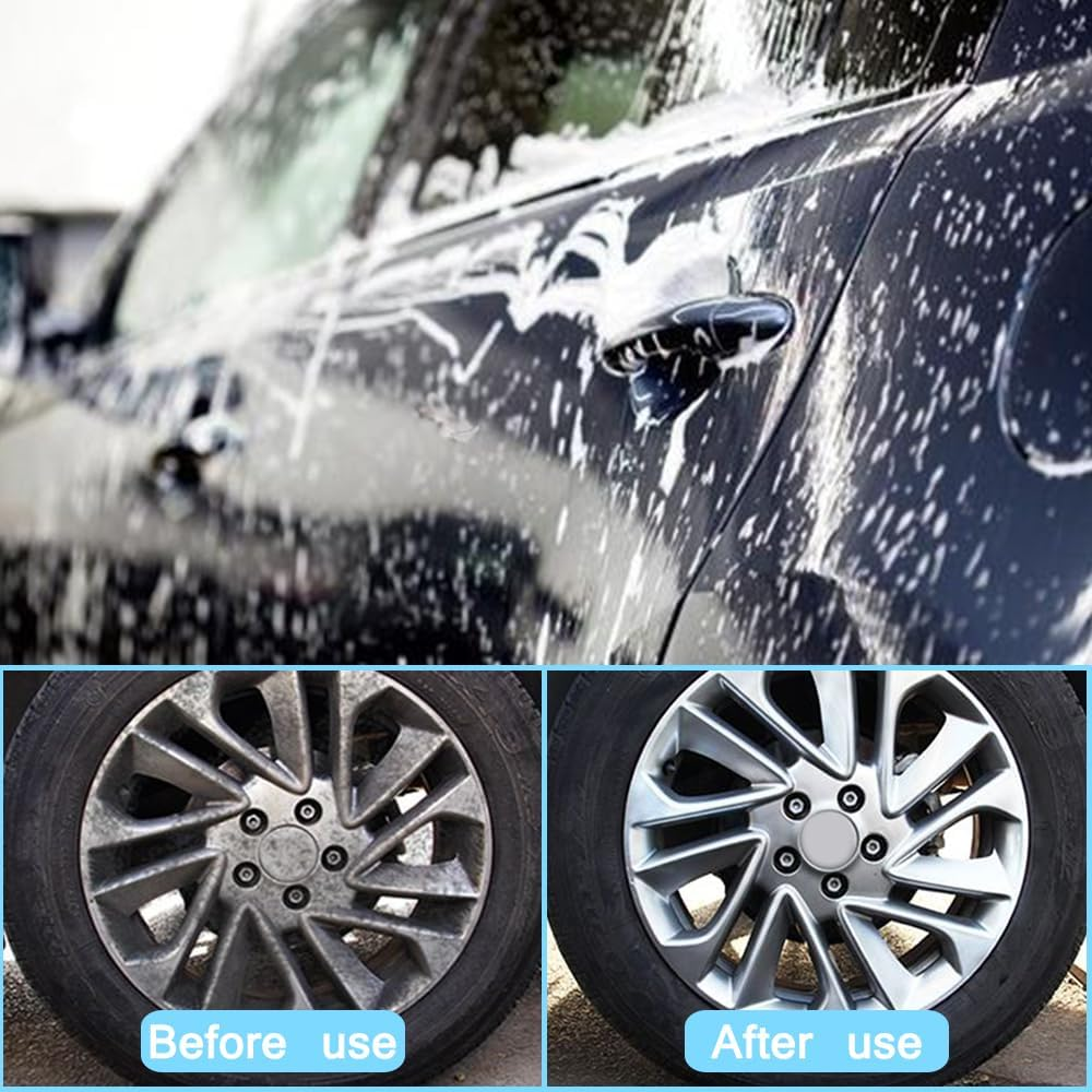 2 Set Wheel & Tire Brush Cleaner for Car, Finegood Wheel Brushes for Cleaning Wheels Auto Wheel Cleaning Brush Bristle Brush Cleaning Tools image number 4