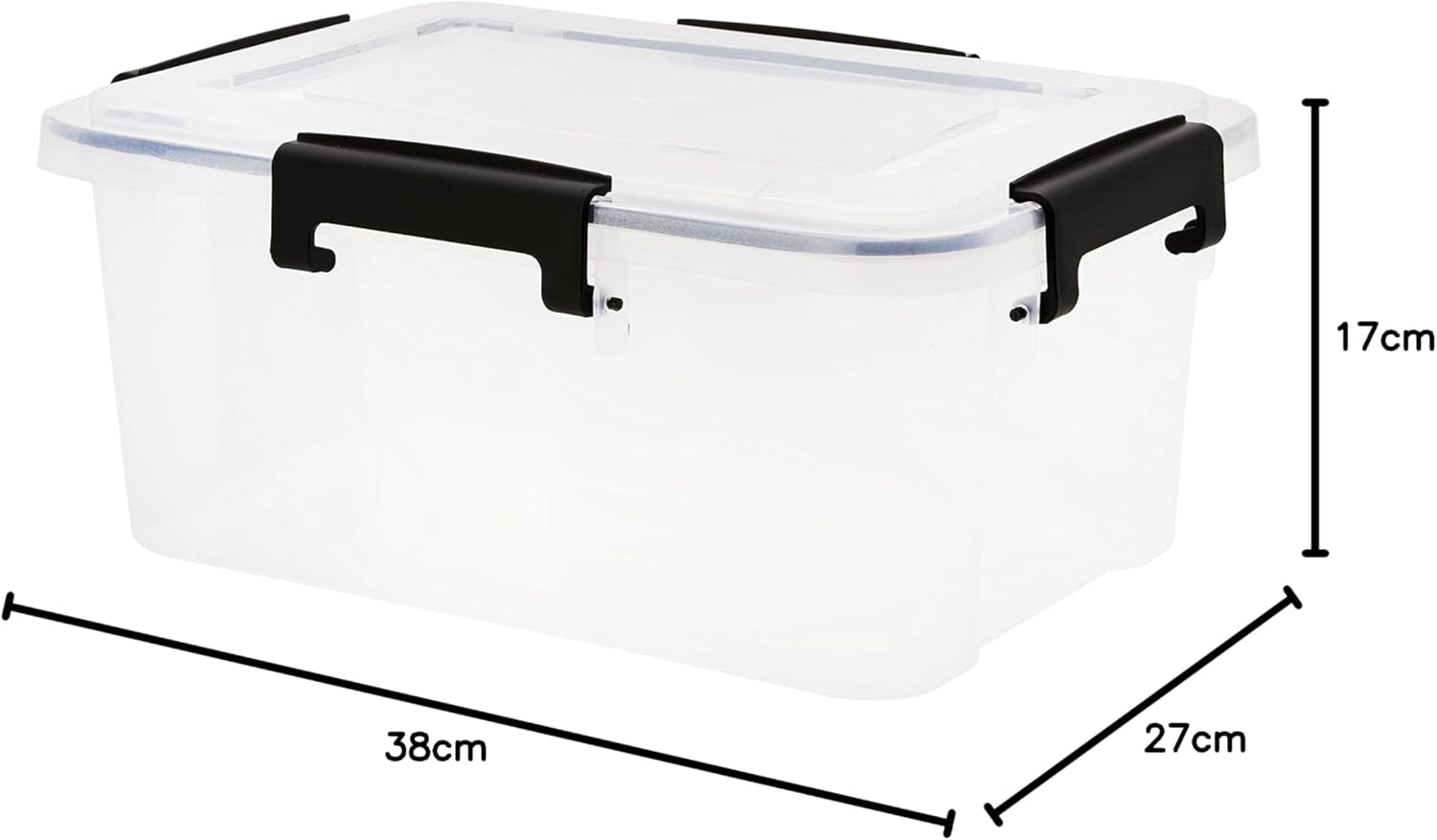 Seymours 10L Super Seal Storage Box with Lid and Wheels | Clear Plastic Storage Containers | Airtight, Waterproof & Dustproof | Stackable Rolling Bin for Clothes, Toys, Tools, Garage | Seasonal Use image number 4