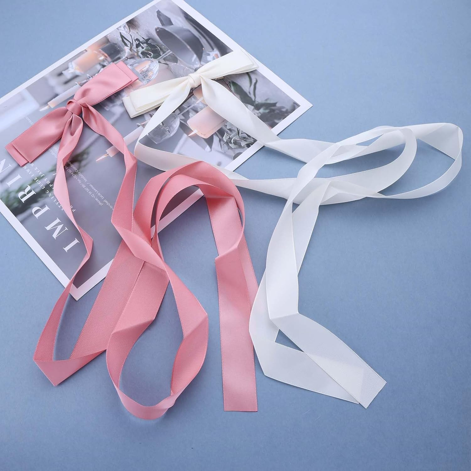 Yheakne Vintage Hair Clip with Black Bow Hair Clip with Long Tail Black Bow Ear Clip Hair Clip Black Bow Hair Clip Black Bow Silky Hair Clip Headpiece