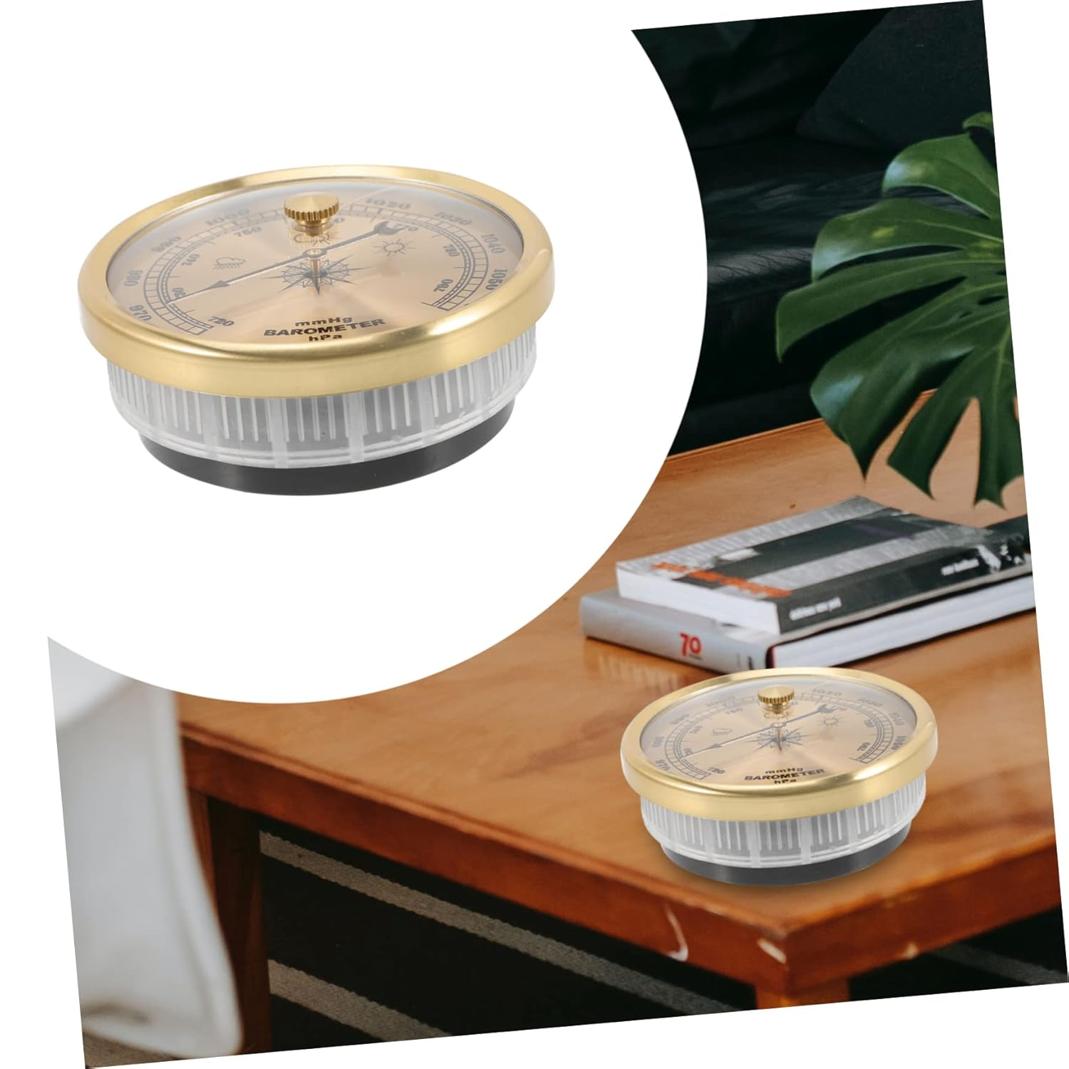 Aneroid Barometer Wall Barometer for Home Garden Adjustable Pointers for Accurate Air Pressure Measurement image number 2