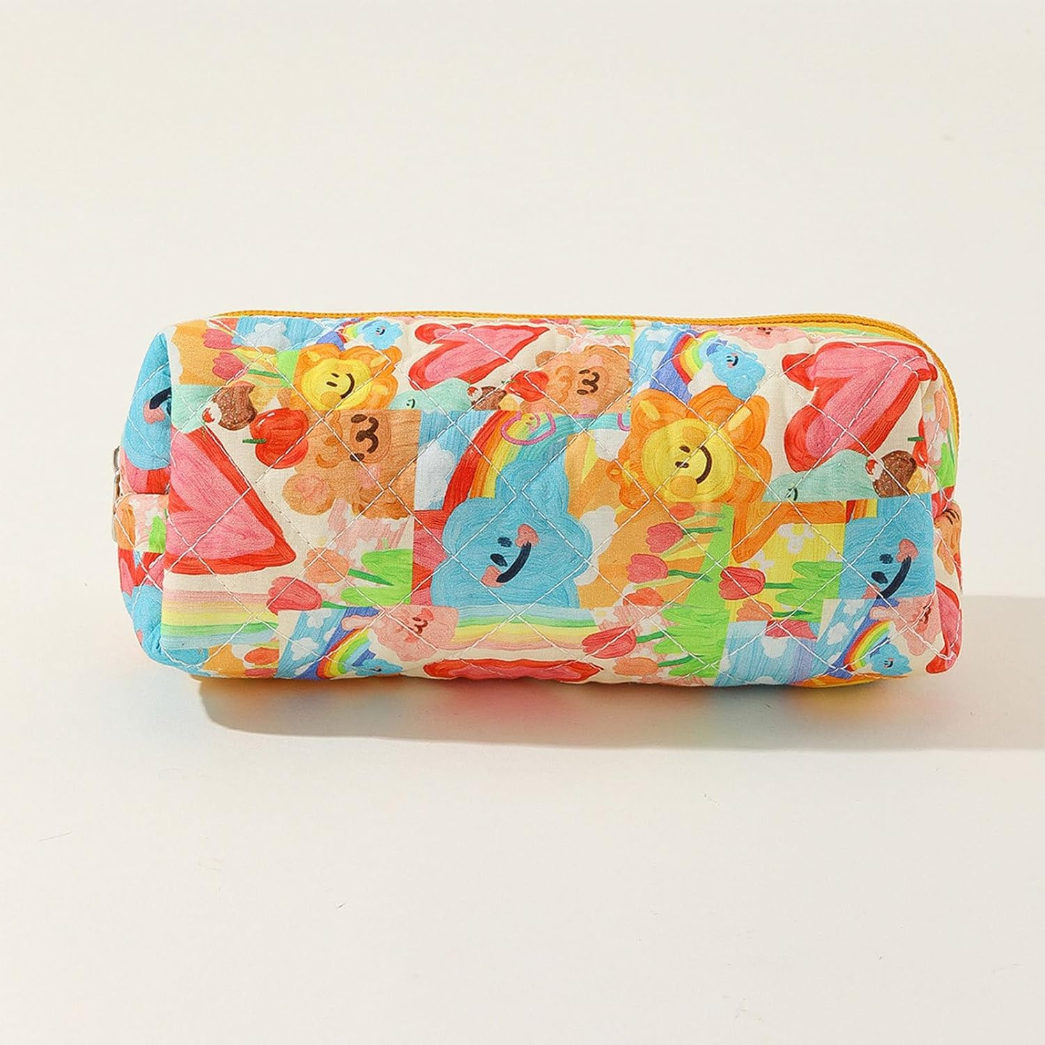 Flower Makeup Bag - 3 Quilted Cosmetic Pouches, Toiletry Tote, Travel Aesthetic Floral Pouch image number 4