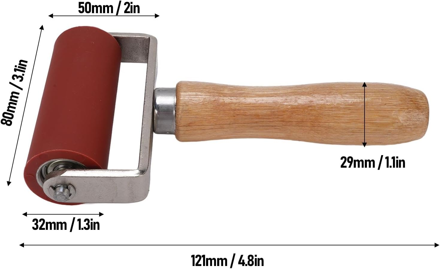 260℃ High Temperature Resisting Welding Seam Roller, Silicone Press Roller for PVC Tarpaulin Membrane, Brayer Rollers for Crafting, 32Mm Dia 80Mm Width