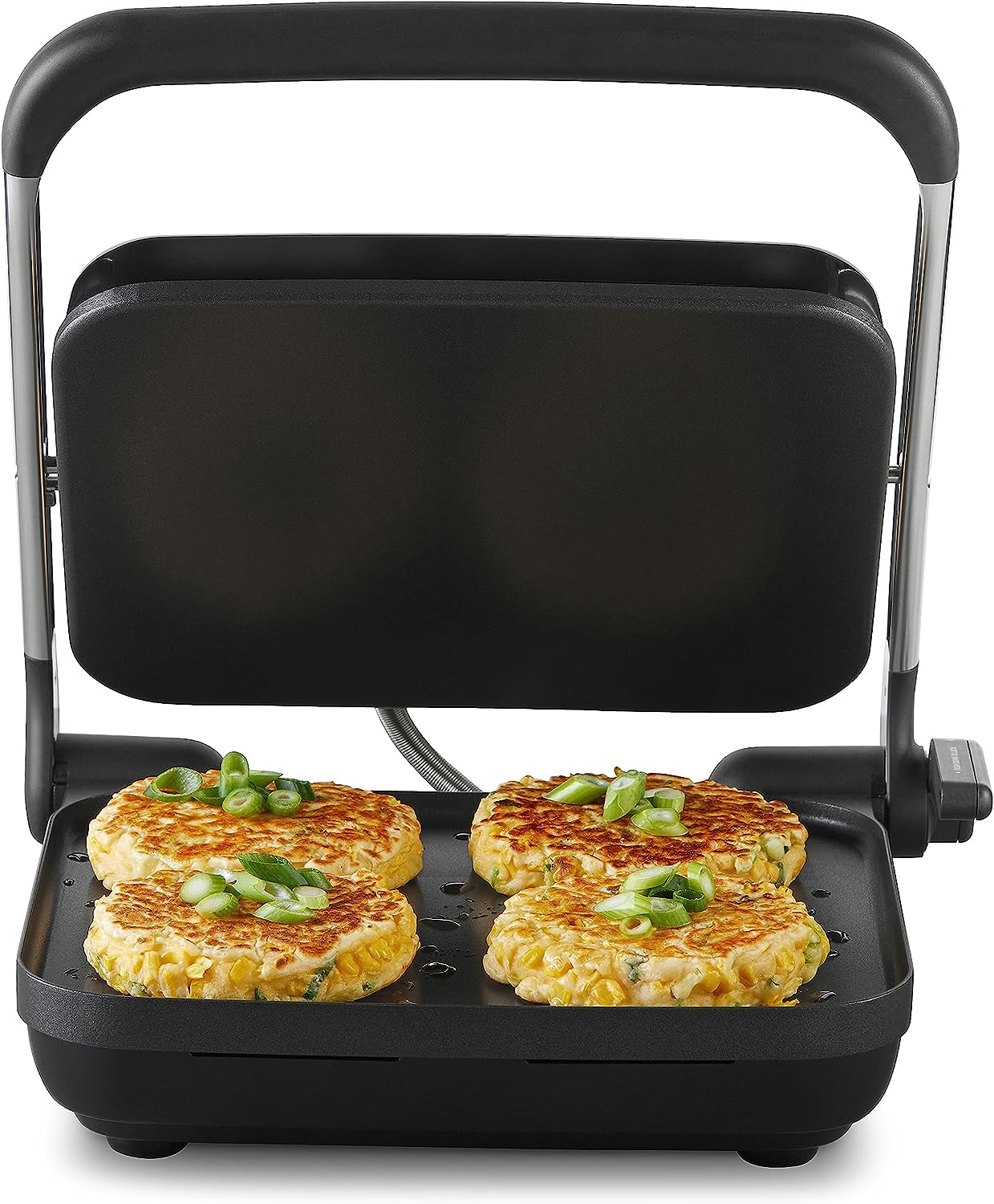 Sunbeam Caf&eacute; Style 4-Slice Sandwich Press and Maker| Anyheight&acirc;&bdquo;&cent; Control for Fritters, Breakfast, Quick Meals, Sandwiches | Non-Stick Coating, Stand-Up Storage, Silver image number 4