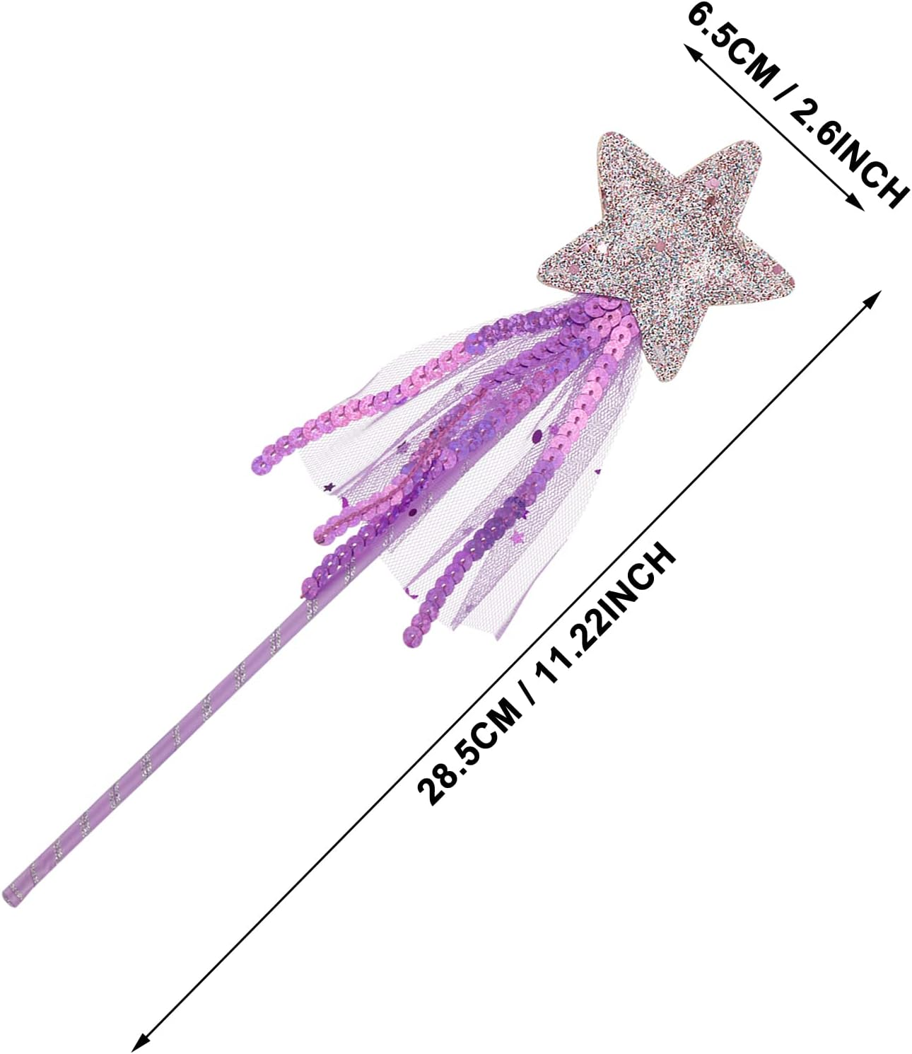 Prasacco 3 Pieces Magic Wands for Kids Glitter Princess Wands Star Wand Toy Sticks for Girls Fairy Wand for Christmas Costume Props Birthday Party Supplies image number 1
