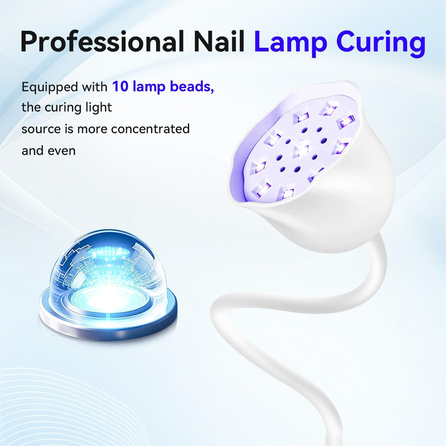 JODSONE Mini Cordless U V LED Nail Lamp, Portable Rechargeable for Gel Nails Auto Sensor LED Nail Lamp White