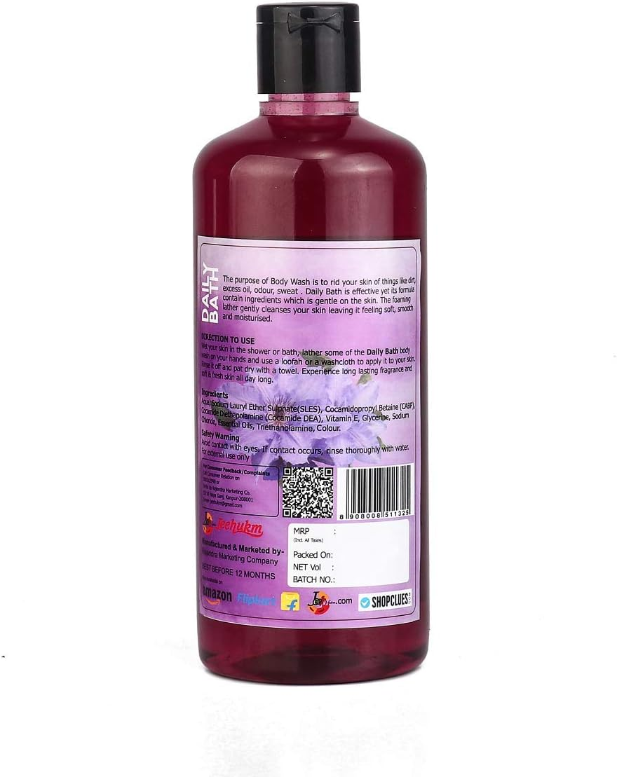 Jeehukm All Skin Types Daily Bath Body Wash Windswept Lilac & Tropical Rain Forest Pack of 2 (400 ML EACH) BATH LOAF FREE image number 2