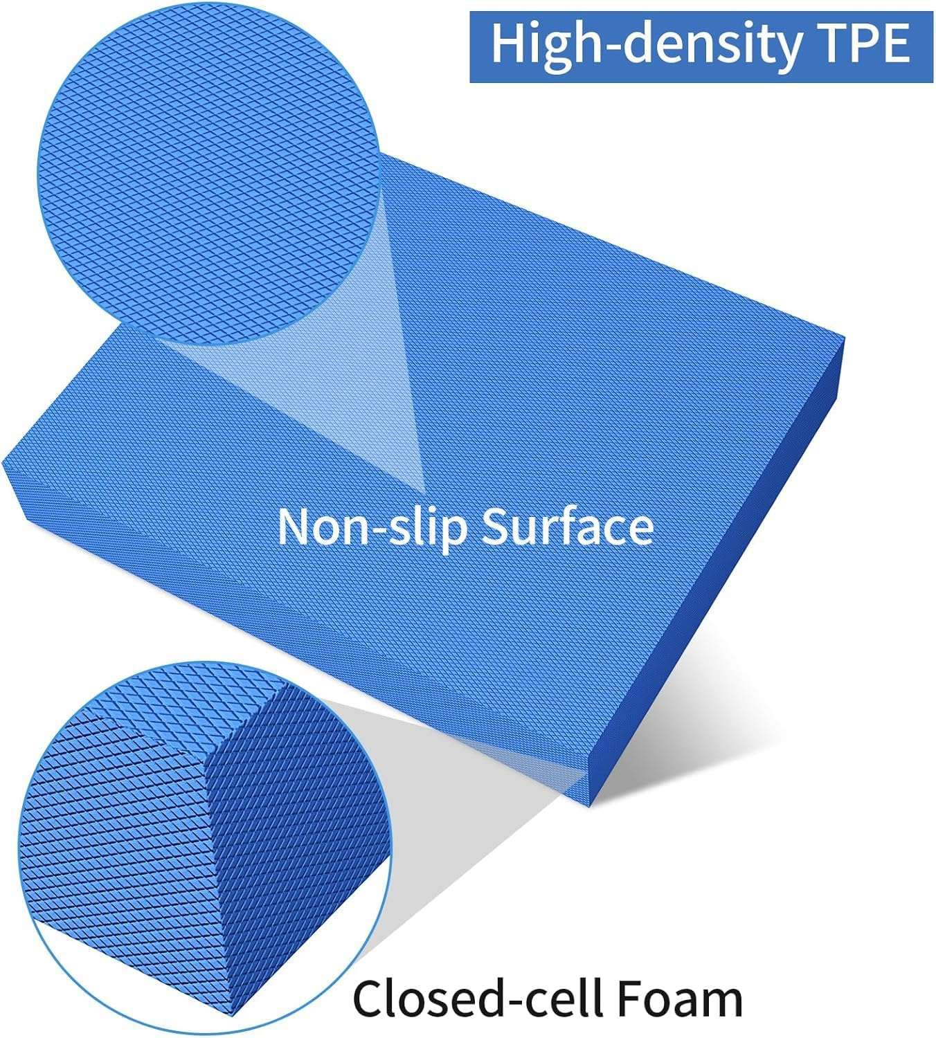 Exercise Balance Pad &ndash; Large Cushioned Non-Slip Foam Mat & Knee Pad for Fitness, Stability Training, Physical Therapy, Yoga image number 4