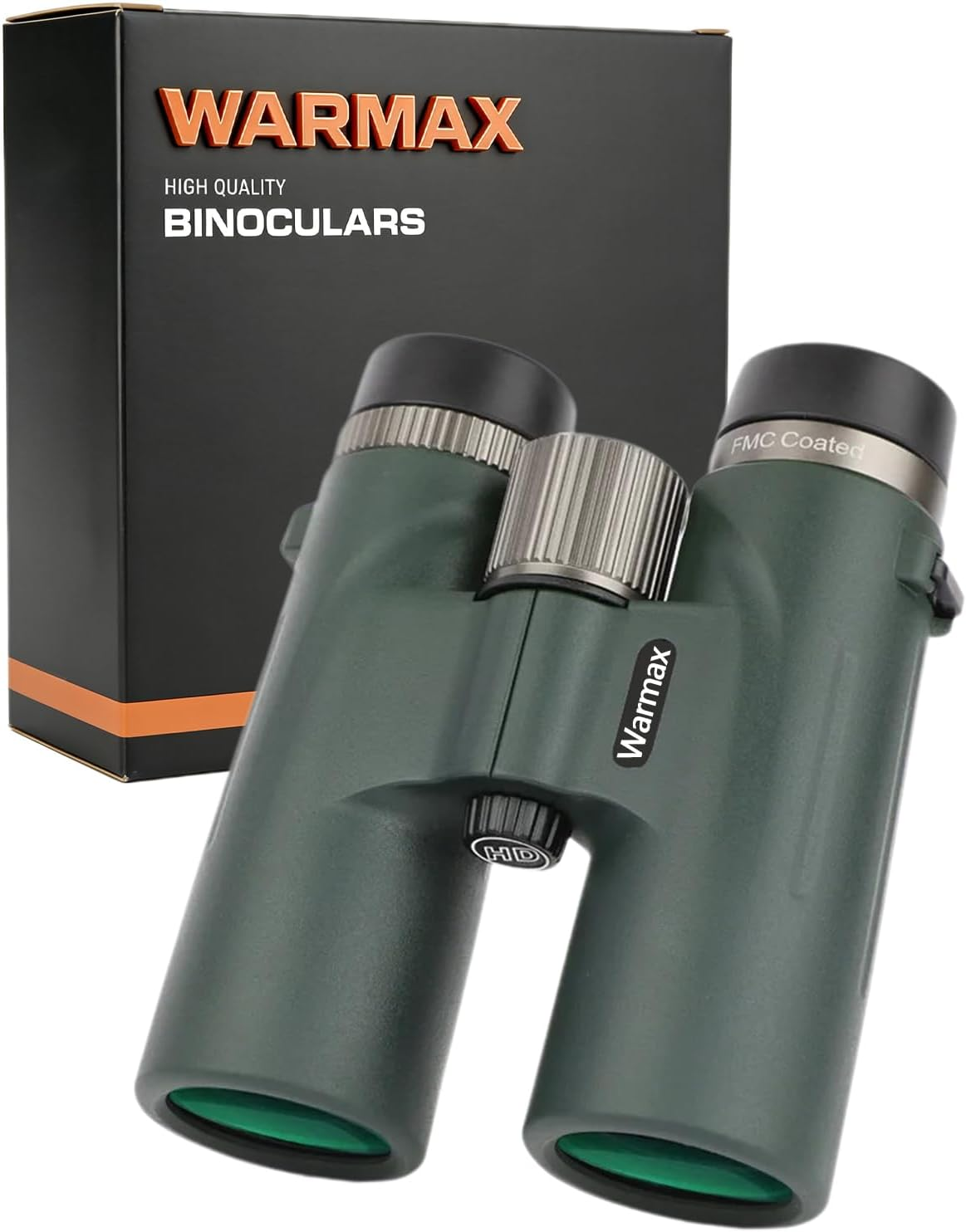Warmax Binoculars, Warmax Binoculars 12X42 Adults High Magnification Binoculars, Great for Birdwatching, Traveling, Stargazing, Hunting and Concerts, Wider View, Smart Focus (Green)