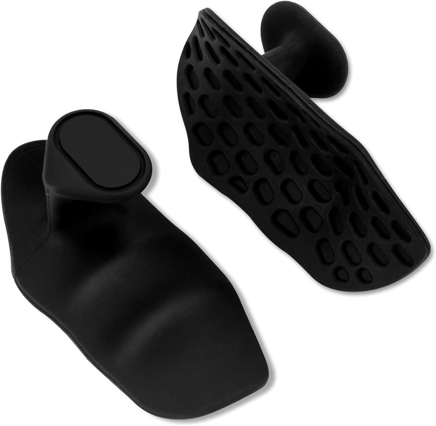 ZVCXOE Fitness Grip Hand Protection Rubber Non-Slip and Sweat-Proof Holder Palm Handgrip Fingerless Grip Pull-Up Grip Suitable for Fitness Exercise Weightlifting Dumbbells Sports Bodybuilding Black image number 2