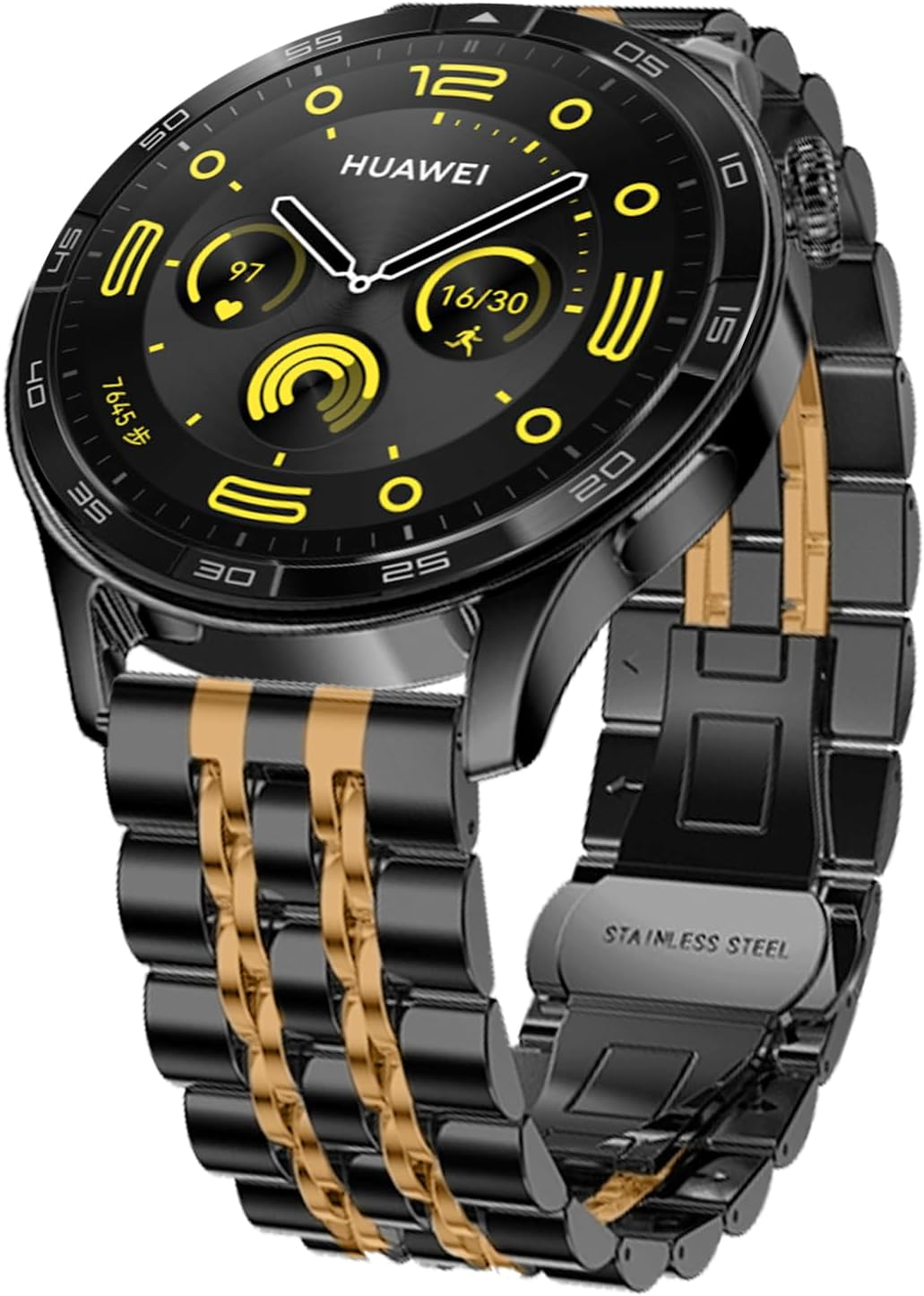 Hinnwer 22 Mm Bracelet Compatible with Huawei Watch GT4/GT 3/GT 2 46 Mm Huawei Watch 4 46 Mm Huawei Watch 4 Pro 48 Mm, Stainless Steel Metal Replacement Straps for Huawei Watch 3/Watch 3 Pro