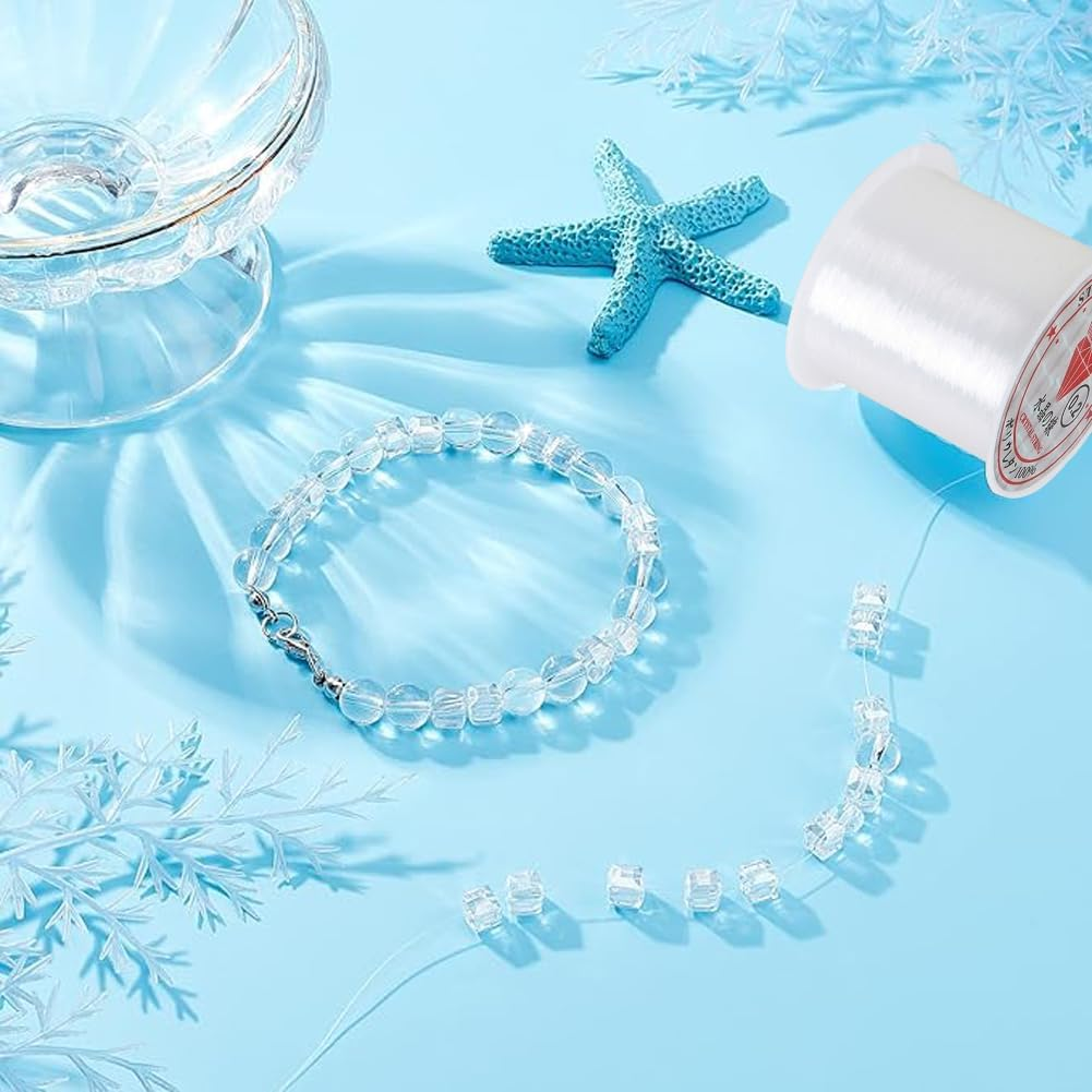 2 Roll Transparent Fishing Thread, Clear Fishing Line Jewelry String Invisible Nylon Thread for Hanging Decorations, Beading and Crafts, 0.25Mm 80M Fishing Line Clear Invisible image number 4