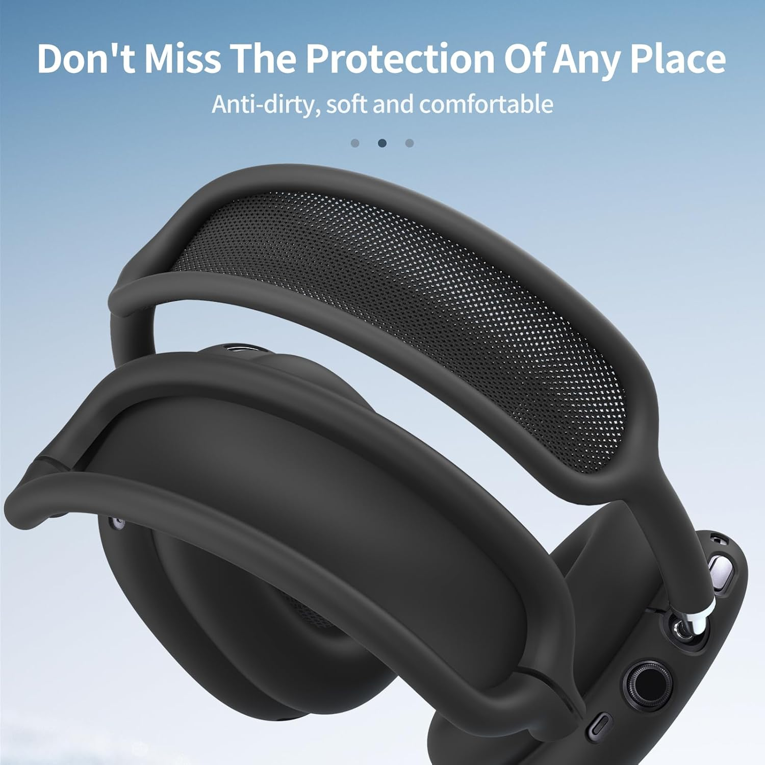 Fintie Silicone Case Cover for Airpods Max Headphones - Anti-Scratch Ear Cups and Headband Cover, Accessories Skin Protector (Black) - Green-Glow In The Dark image number 7