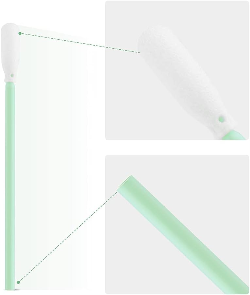 200 Pieces Cleaning Sponge Long Sterile for Inkjet Print Head Cleaner, Camera, Lens Cleaning, Optical Equipment, Green image number 3