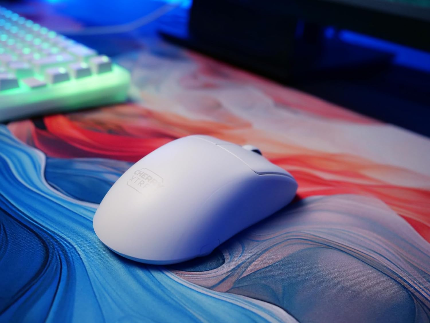 CHERRY XTRFY M68 Pro Wireless, Ultra Fast Wireless Gaming Mouse, 2.4 Ghz Radio, Optimised for Eports, 8K Mouse, Symmetrical Shape with Flat Front, White image number 3