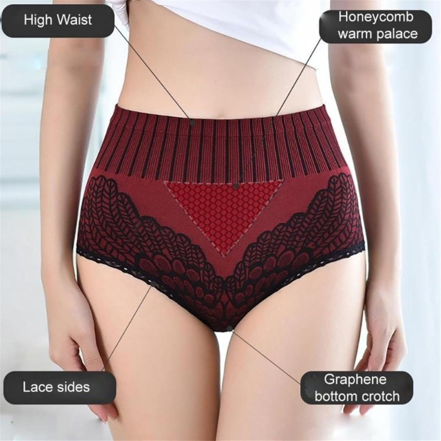 4 Pack Women'S High Waist Seamless Panties Briefs Body Shaper plus Size Maternity Belly Support image number 6