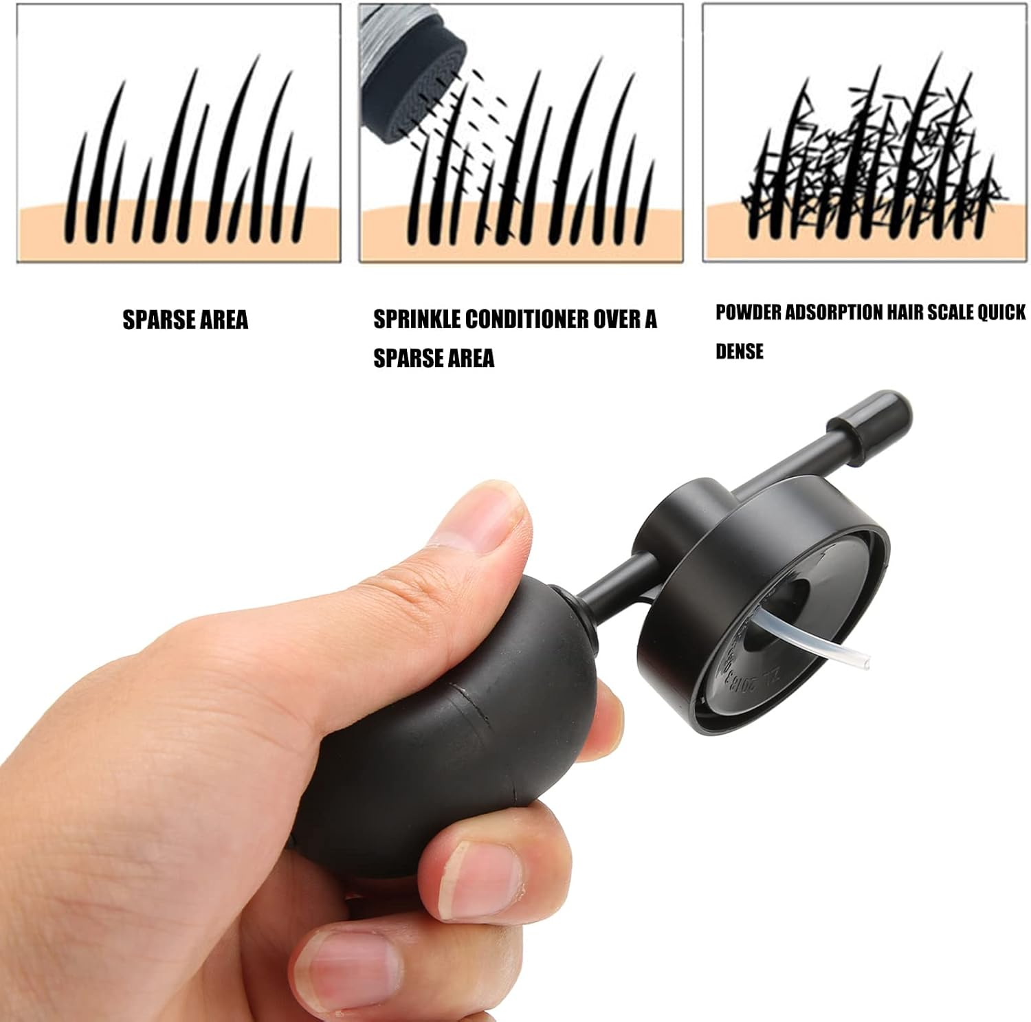 Fibers Spray Pump Fibers Spray Pump Reissue Auxiliary Black Nozzle Cover Applicator for Hair Color Powder image number 5