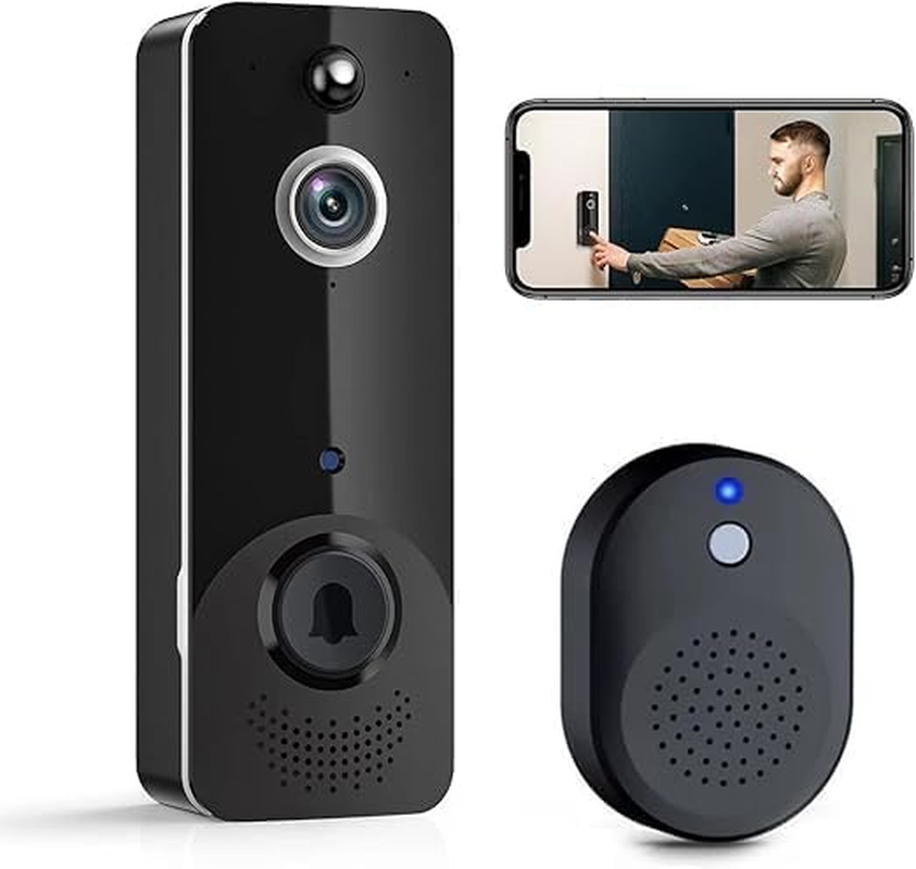 M8 Smart Wireless Video Doorbell &ndash; 720P HD, Wifi Remote Monitoring, PIR Motion Detection, Two-Way Audio, Night Vision &ndash; Aiwit App &ndash; Black image number 2